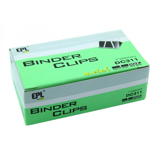 EPL DC311 Binder Clip - 25mm (pkt/12pc)